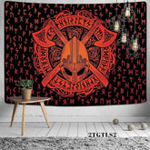 Lofaris Black Red Guard Divination Trippy Novelty Wall Tapestry
